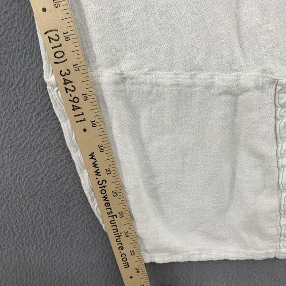 Oh My Gauze Pants Womens 3 White Wide Leg Ankle Ruffle Hem Boho Elastic Waist - Picture 7 of 16